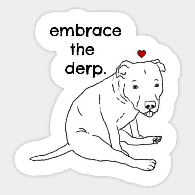 Derpy Dog, Funny Pitbull, Cute Pitbull, Gift for Dog Mom Sticker by sockdogs